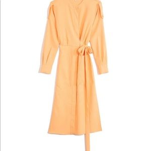 TIBI Chalky Drape Cargo Shirtdress in Melon,mint condition
